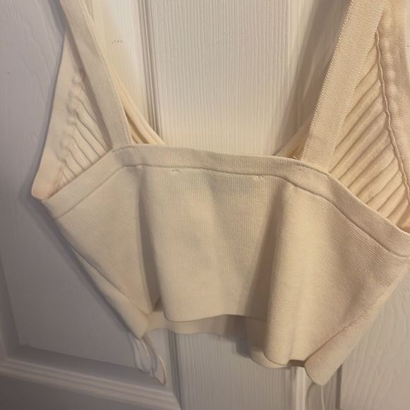 NWOT Zara Knit Cream Tank NWOT Medium - Picture 4 of 5